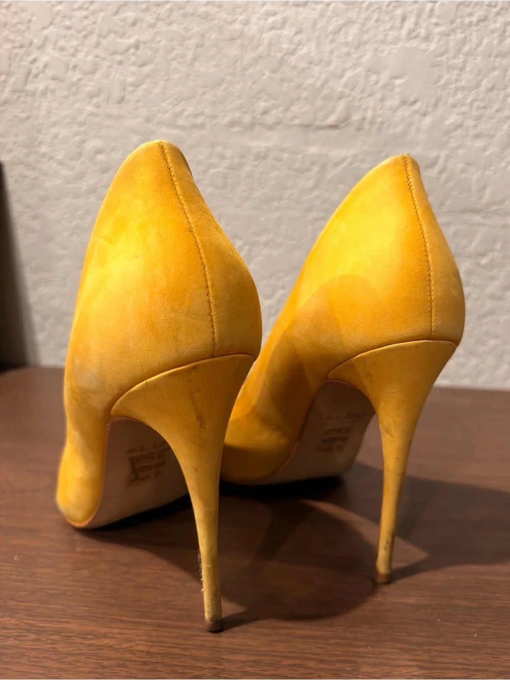 Aldo Mustard Yellow Pointed-Toe High Heels 8.5 womens heels
